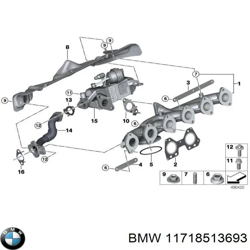 11718513693 BMW Radiador do sistema EGR de recirculação dos gases de escape