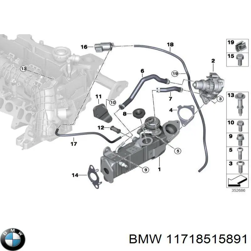 Compre 8515891 BMW Radiador do sistema EGR de recirculação dos gases de escape