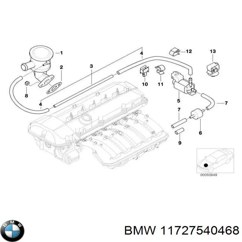 Válvula de fornecimento de ar secundário BMW 11727540468 preço, a partir de 54,51 USD