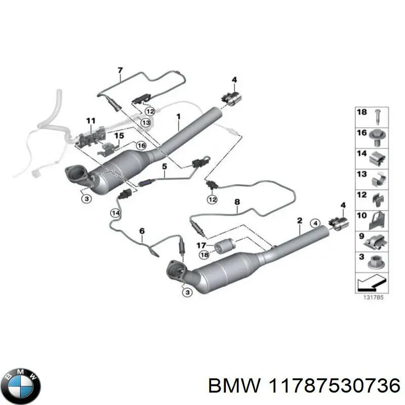 Sonda lambda, sensor esquerdo de oxigênio até o catalisador BMW 11787530736 preço, a partir de 97,20 USD