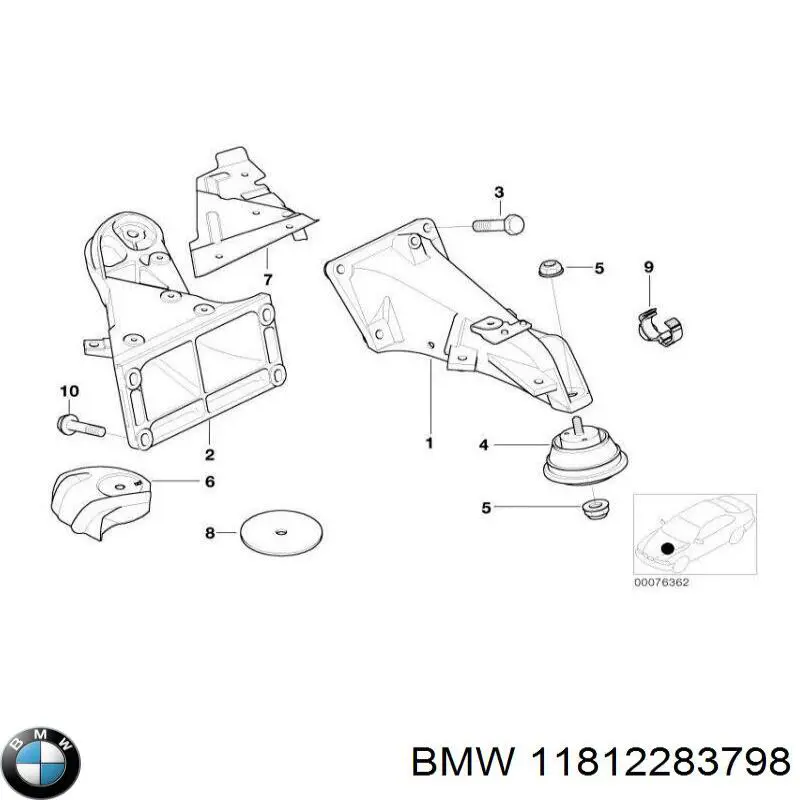 Compre 11812283798 BMW Coxim (suporte) esquerdo/direito de motor