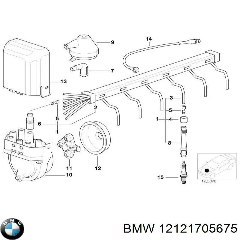 Compre 12121705675 BMW Fios de alta voltagem, kit