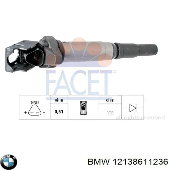 12138611236 BMW Bobina de ignição