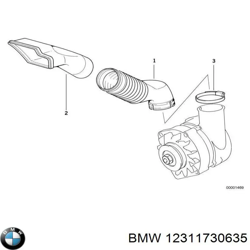 Tomada de ar de filtro de ar BMW 12311730635 preço, a partir de 126,14 USD