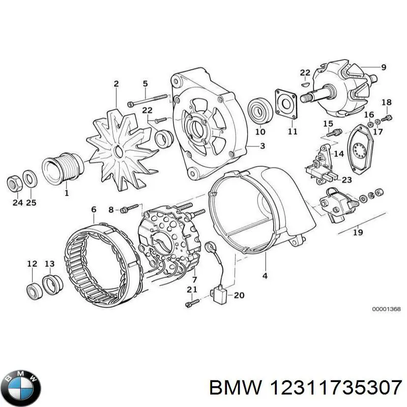 Eixo de diodos do gerador BMW 12311735307 preço, a partir de 42,74 USD