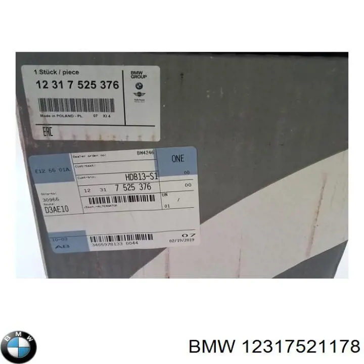 Gerador BMW 12317521178 preço, a partir de 143,02 USD