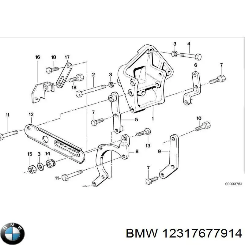12317677914 BMW Rolo de reguladora de tensão da correia de transmissão