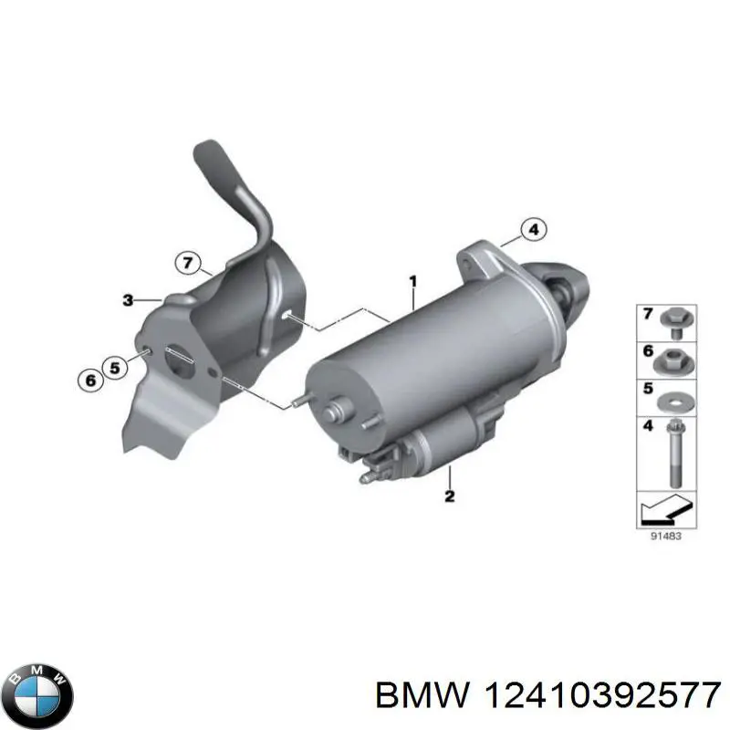 Parafuso de fixação do motor de arranco BMW 12410392577 preço, a partir de 15,74 USD