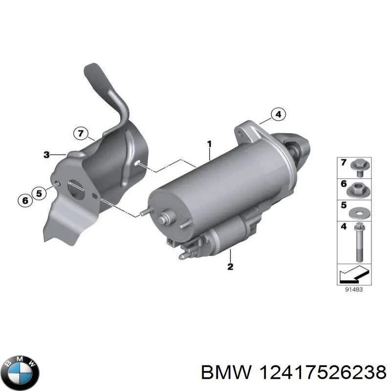 12417526238 BMW Relê retrator do motor de arranco