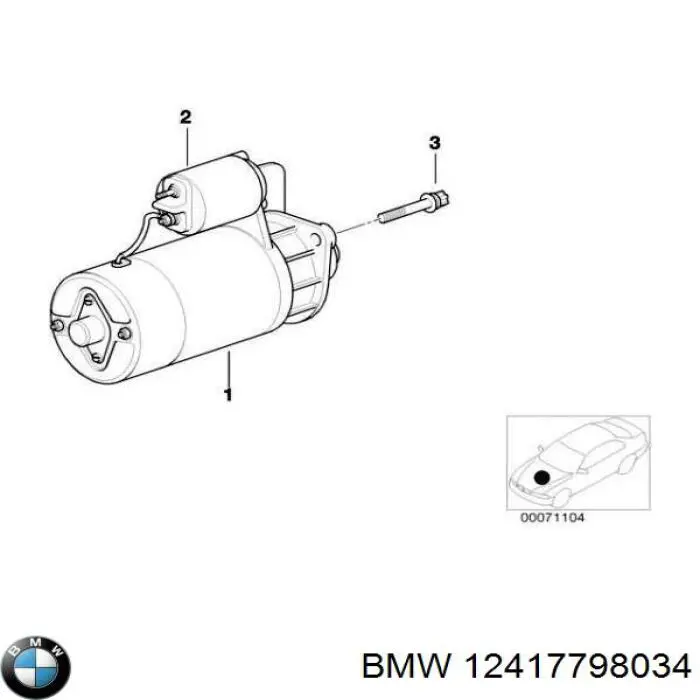 12417798034 BMW Relê retrator do motor de arranco