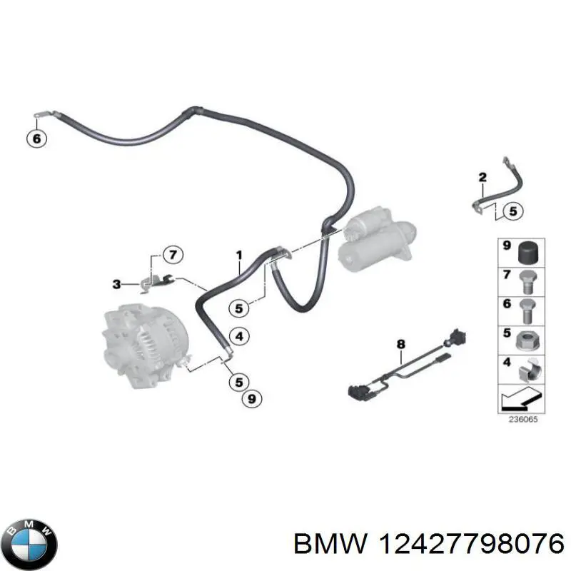 12427798076 BMW Cabo de terra de bateria recarregável (PILHA)