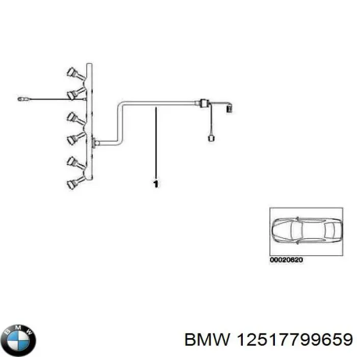 12517799659 BMW Canal de cabo para os fios das bobinas de ignição