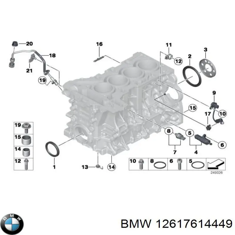 12617614449 BMW Vedante de adaptador do filtro de óleo