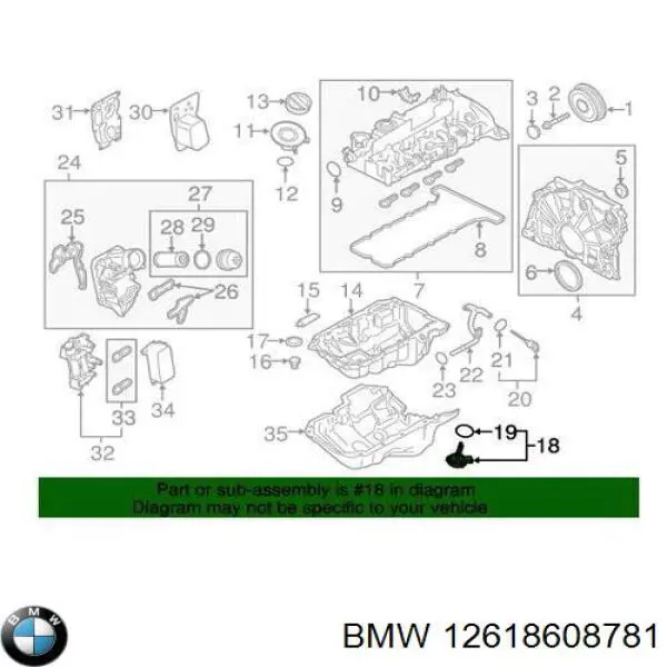 12618608781 BMW Sensor do nível de óleo de motor