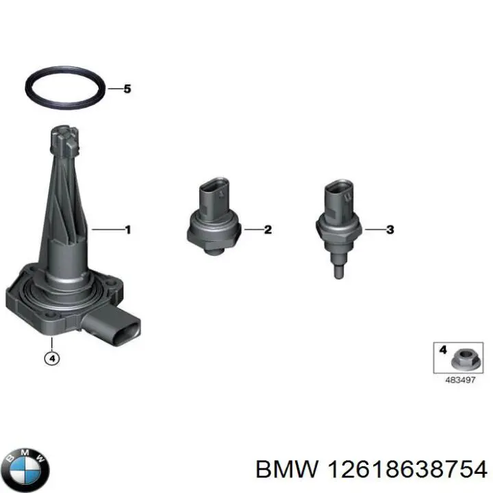 12618638754 BMW Sensor do nível de óleo de motor