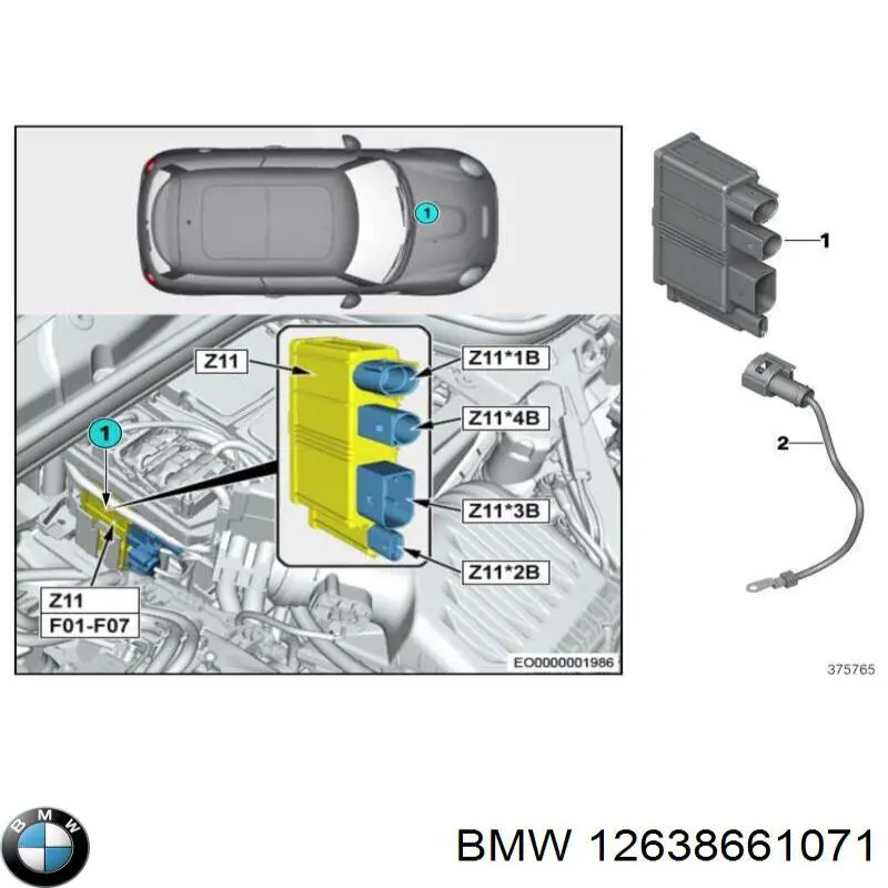 12638661071 BMW Módulo de direção (Centralina eletrônica) de injeção de combustível