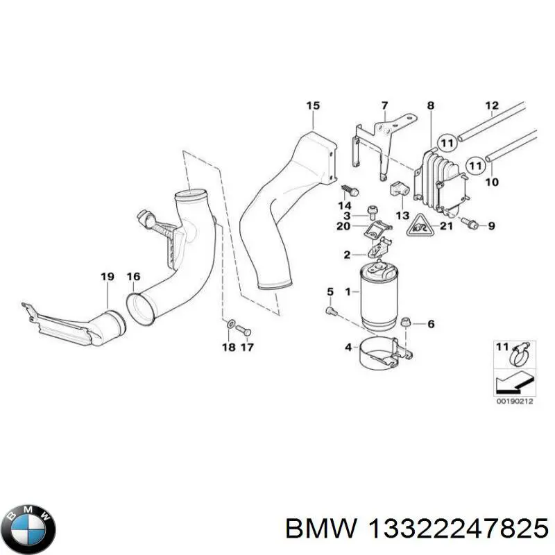 13322247825 BMW Cano derivado de ar do medidor de consumo do ar