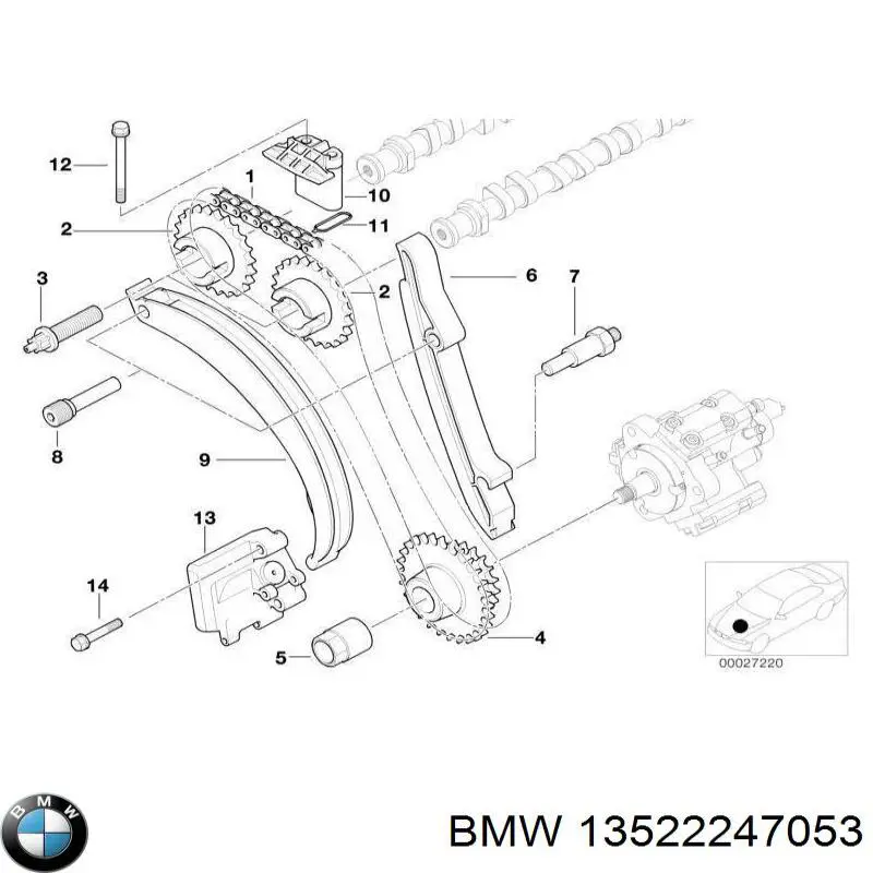 Compre 13522247053 BMW Roda dentada de engrenagem de cadeia da Bomba de Combustível de Pressão Alta