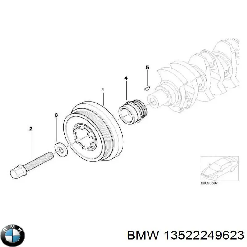 Compre 13522249623 BMW Amortecedor de cadeia do mecanismo de distribuição de gás, inferior