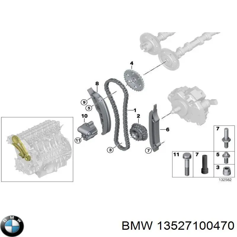 Parafuso da engrenagem da árvore distribuidora BMW 13527100470 preço, a partir de 20,12 USD