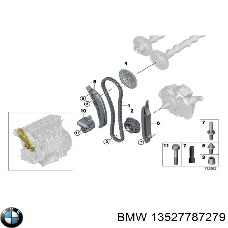 Roda dentada de engrenagem de cadeia da Bomba de Combustível de Pressão Alta BMW 13527787279 preço, a partir de 61,56 USD