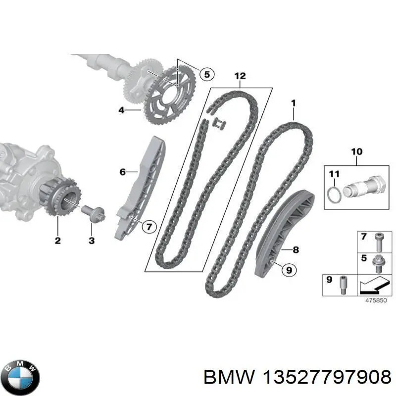 Eixo de reguladora de tensão da correia de transmissão BMW 13527797908 preço, a partir de 4,44 EUR