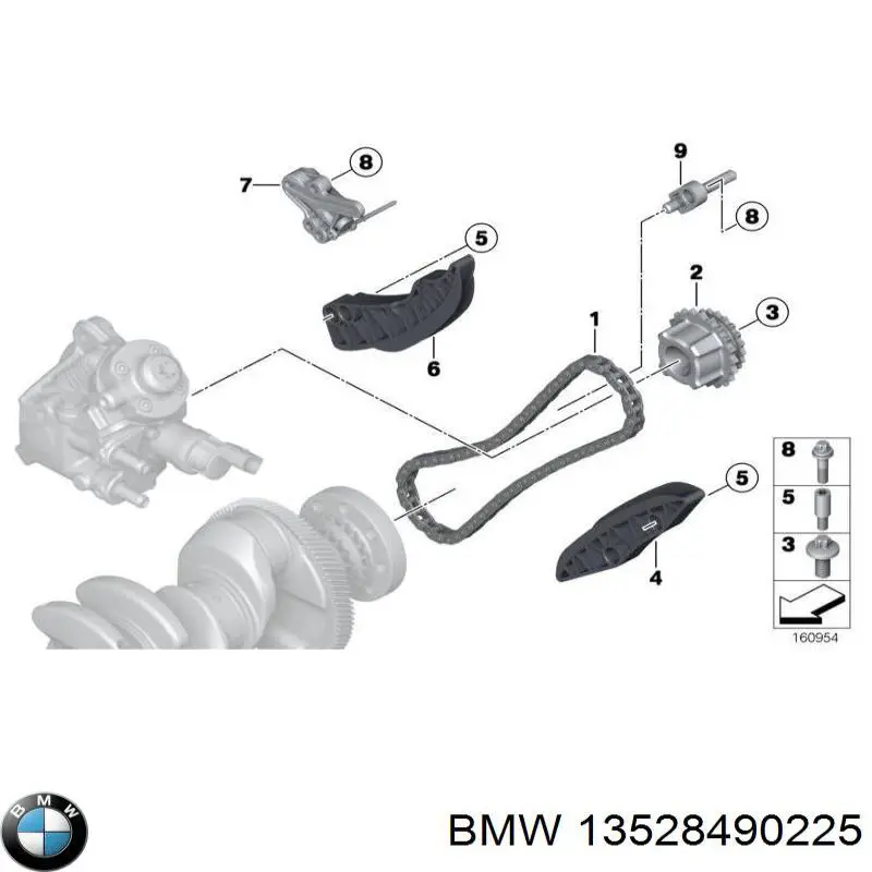 Cadeia inferior do mecanismo de distribuição de gás BMW 13528490225 preço, a partir de 61,42 USD