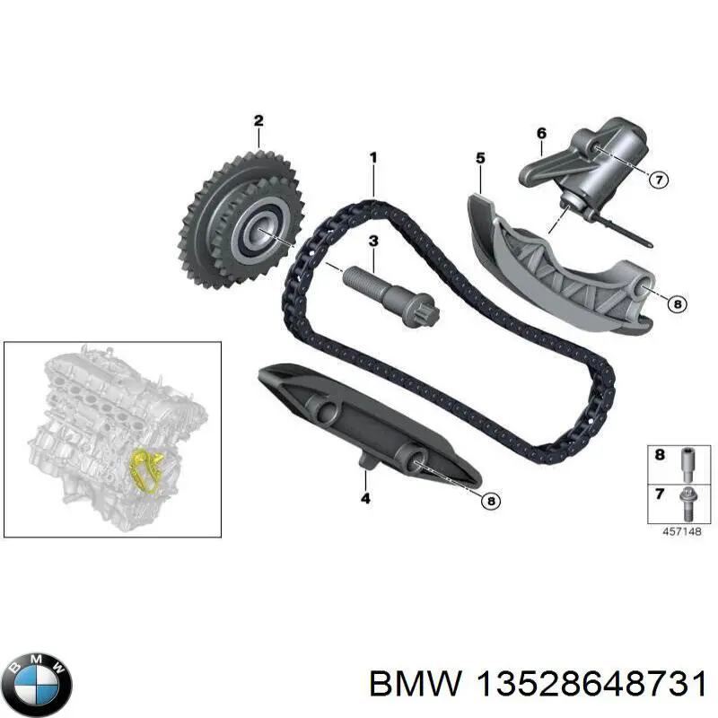 Cadeia do mecanismo de distribuição de gás BMW 13528648731 preço, a partir de 38,56 USD