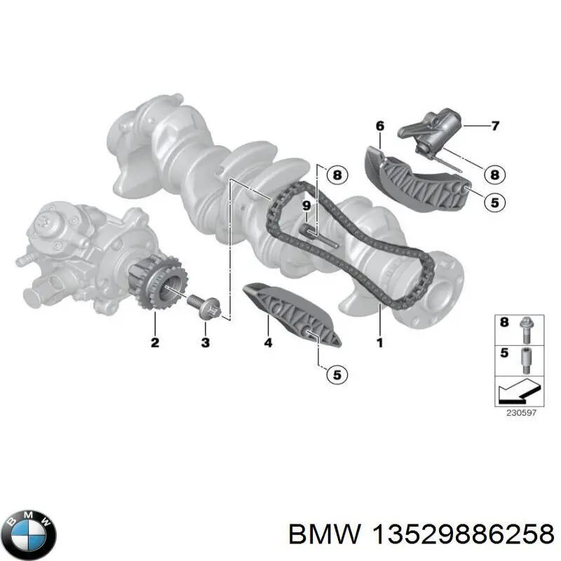 13529886258 BMW Cadeia da Bomba de Combustível de Pressão Alta
