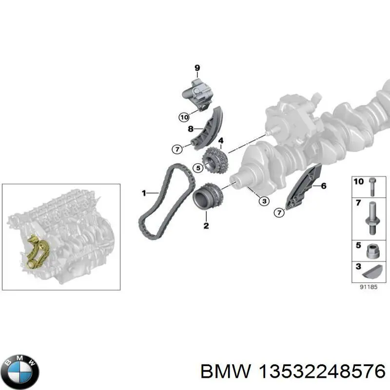Compre 13532248576 BMW Braçadeira do silenciador traseira