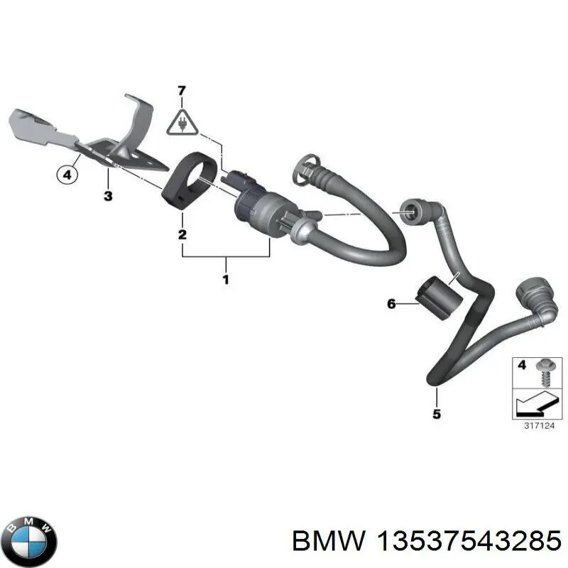 13537543285 BMW Válvula de ventilação dos gases do tanque de combustível
