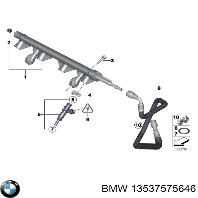 13537575646 BMW Distribuidor de combustível (rampa)