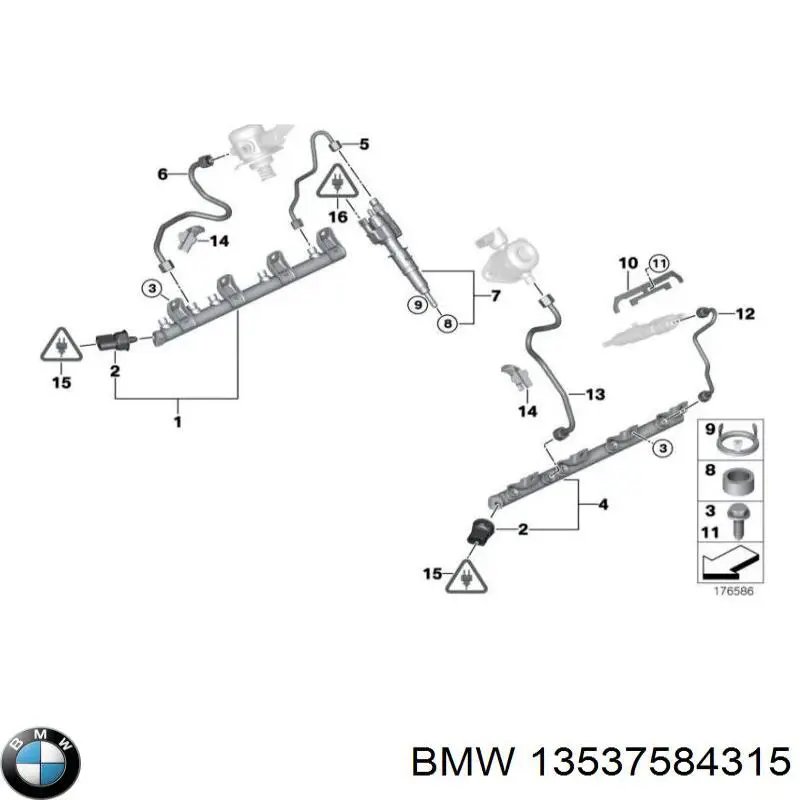 13537584315 BMW Anel (arruela) do injetor de ajuste