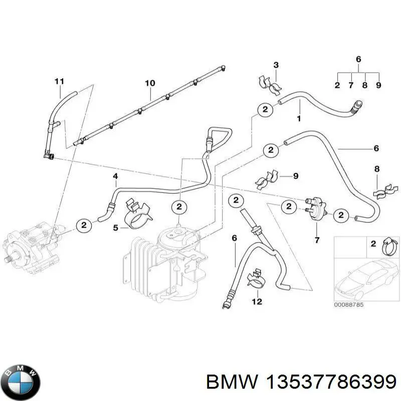 Válvula de retenção para devolução de combustível BMW 13537786399 preço, a partir de 370,90 USD
