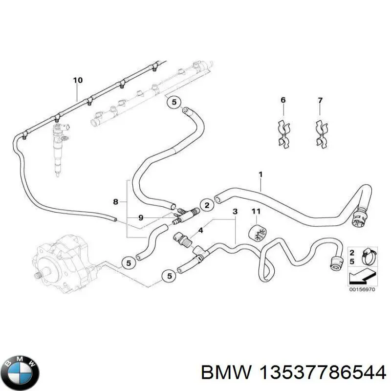 Tubo de combustível, inverso desde os injetores BMW 13537786544 preço, a partir de 26,86 USD