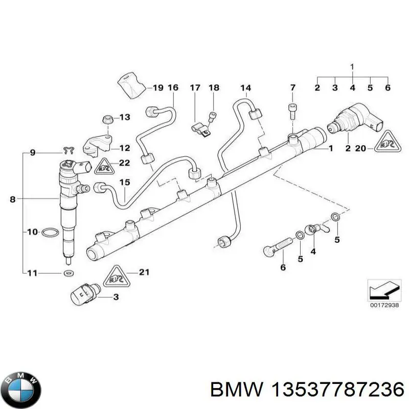 13537787236 BMW Anel (arruela) do injetor de ajuste