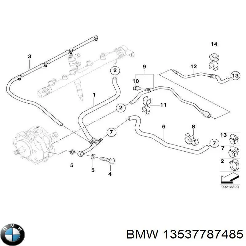 Tubo de combustível, inverso desde os injetores BMW 13537787485 preço, a partir de 28,34 USD