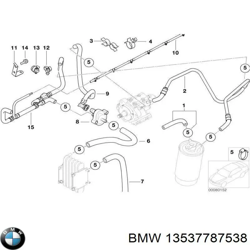 13537787538 BMW Válvula de retenção para devolução de combustível