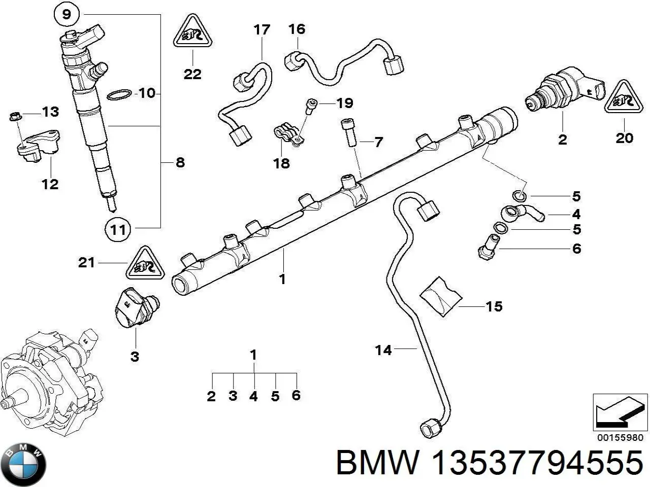 13537794555 BMW Injetor de injeção de combustível