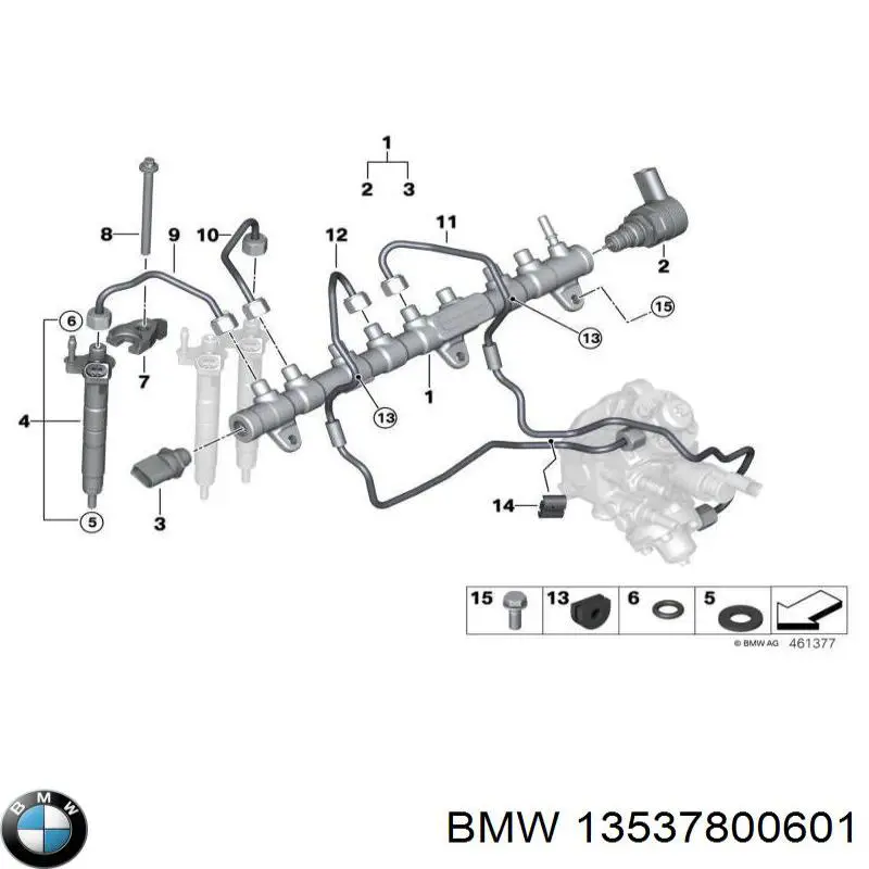Distribuidor de combustível (rampa) BMW 13537800601 preço, a partir de 81,72 USD