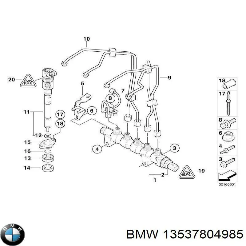 13537804985 BMW Anel (arruela) do injetor de ajuste