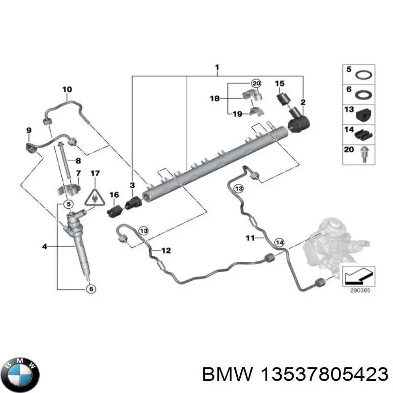 13537805423 BMW Distribuidor de combustível (rampa)