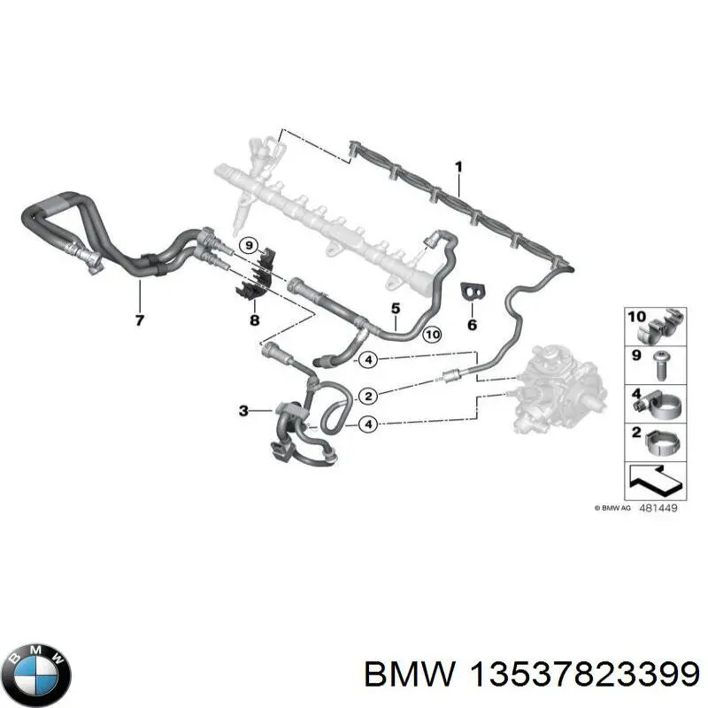 Tubo de combustível, inverso desde os injetores BMW 13537823399 preço, a partir de 38,74 USD