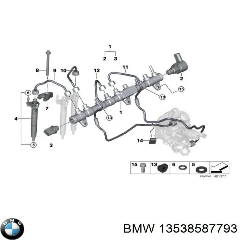 Tubo de combustível, inverso desde os injetores BMW 13538587793 preço, a partir de 61,43 USD