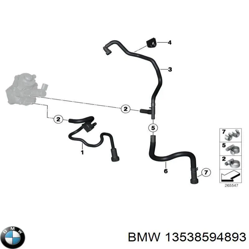 13538594893 BMW Tubo de combustível, kit