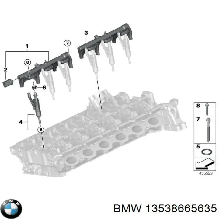 13538665635 BMW Distribuidor de combustível (rampa)