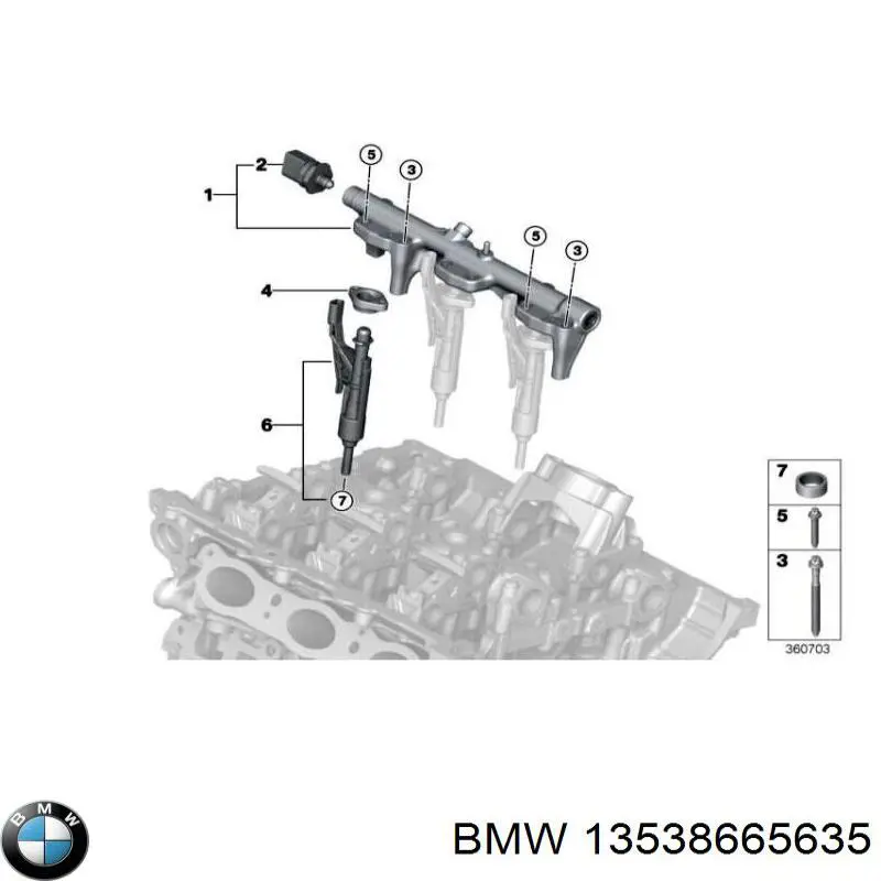 Distribuidor de combustível (rampa) BMW 13538665635 preço, a partir de 227,21 USD