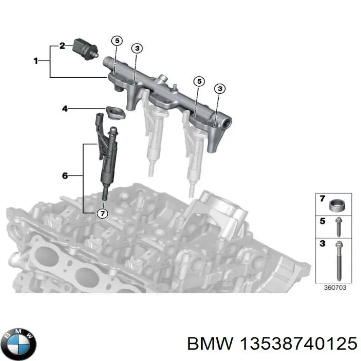 Kit de reparação do injetor 13538740125 BMW