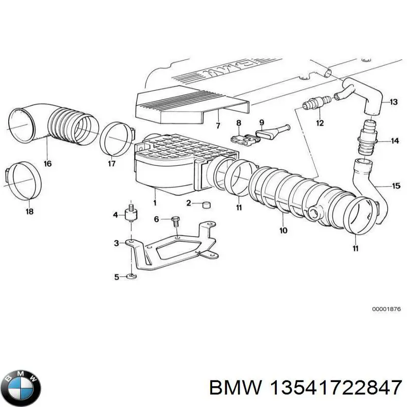 Compre 13541722847 BMW Cano derivado de ar, da válvula de borboleta