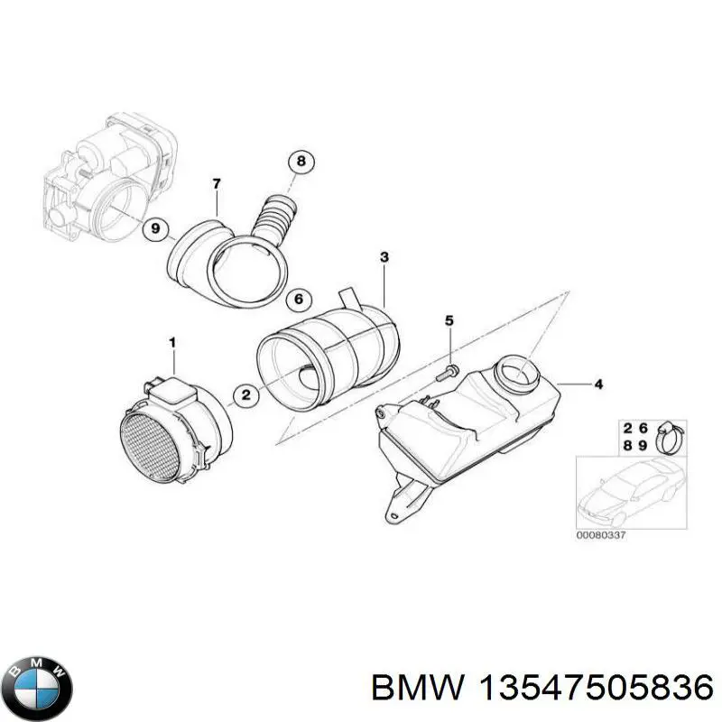 Cano derivado de ar, da válvula de borboleta BMW 13547505836 preço, a partir de 35,39 USD